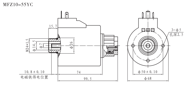 MFZ10-55YC螺纹阀用电磁铁